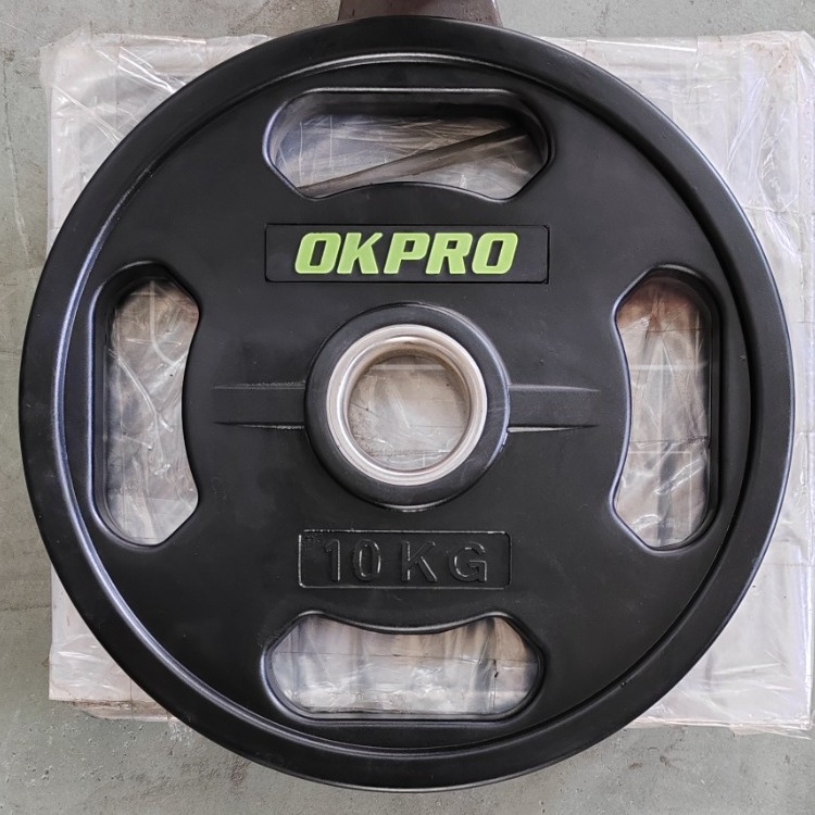 Диск обрезиненный с хватами 10 кг OKPRO OK2009E