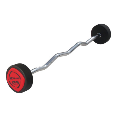 Штанга неразборная полиуретановая 5-50 кг (шаг 5 кг) MD Buddy MD3015