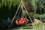 Подвесное деревянное кресло качели с подушками — комплект МАЙЯ SET