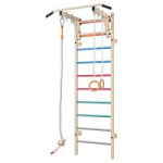 Шведская стенка RS-T13 беж + цв.перекл (+канат, кольца)