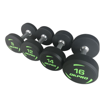 Гантельный ряд полиуретановый 22-40 кг (10 пар) OKPRO OK1036