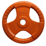 Диск "Олимпийский" 20 кг обрезиненный цветной с ручкой LC-20