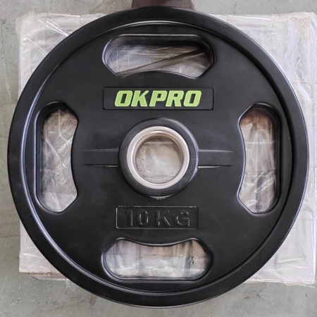 Диск обрезиненный с хватами 10 кг OKPRO OK2009E