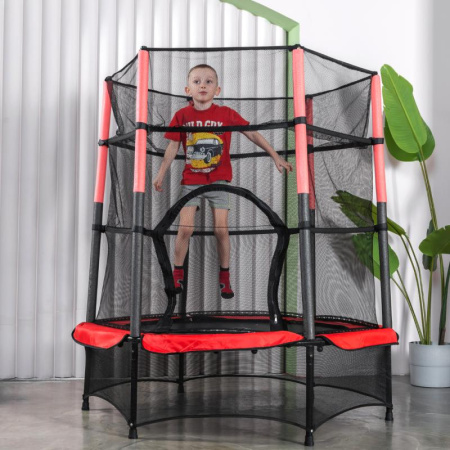 батут dfc jump kids 55" красно-серый Батут DFC JUMP KIDS 55" красно-серый