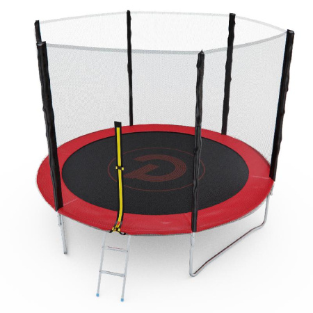 батут с сеткой dfc pelpo 10ft с лестницей, red Батут с сеткой DFC PELPO 10ft с лестницей, RED