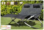 Шезлонг кресло качалка для двоих КОНЦЕПТ ДАБЛ цвет черный