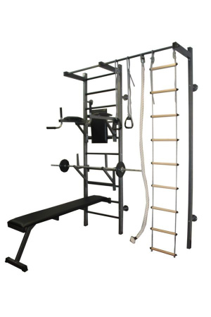 Шведская стенка RS-T-110.22.33 (канат,кольца,лестница)