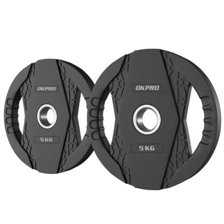 Диск обрезиненный тренировочный с двойным хватом OKPRO OK2005C 25 кг